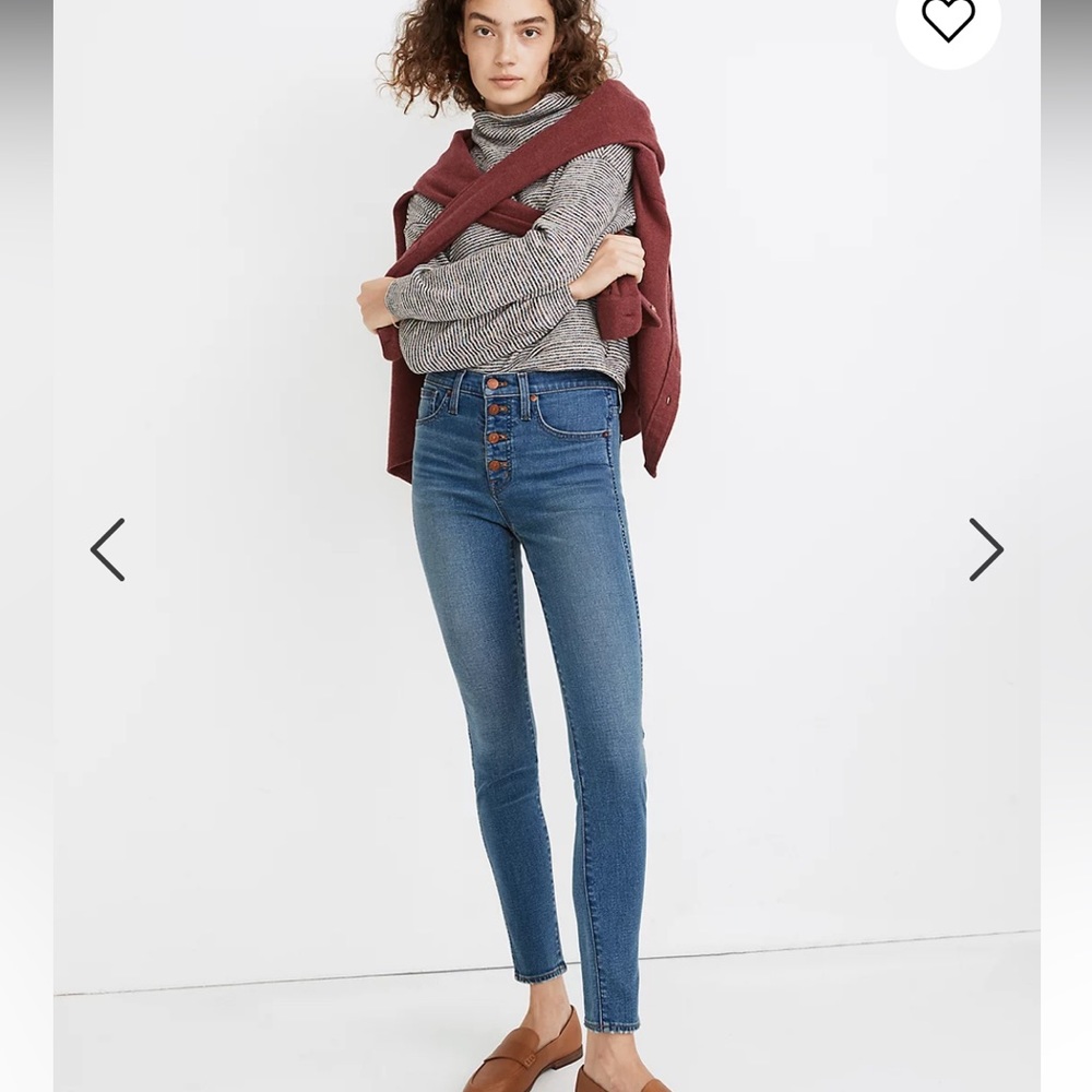 NWT Petite 10" High-Rise Skinny Jeans Dewitt Wash Button-Front TENCEL Denim 23